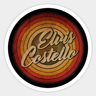 arjunthemaniac,circle retro fadedElvis Costello Sticker